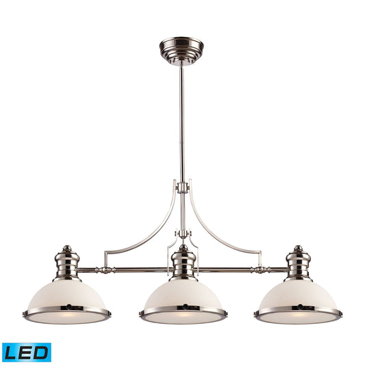 ELK SHOWROOM 66215-3-LED Chadwick 47'' Wide 3-Light Linear Chandelier - Polished Nickel