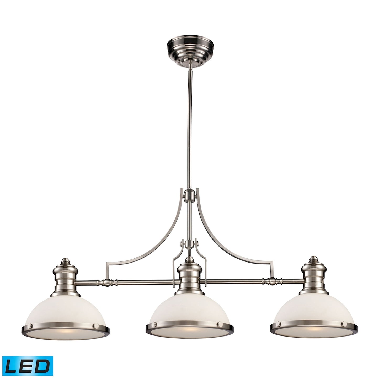 ELK SHOWROOM 66225-3-LED Chadwick 47'' Wide 3-Light Linear Chandelier - Satin Nickel