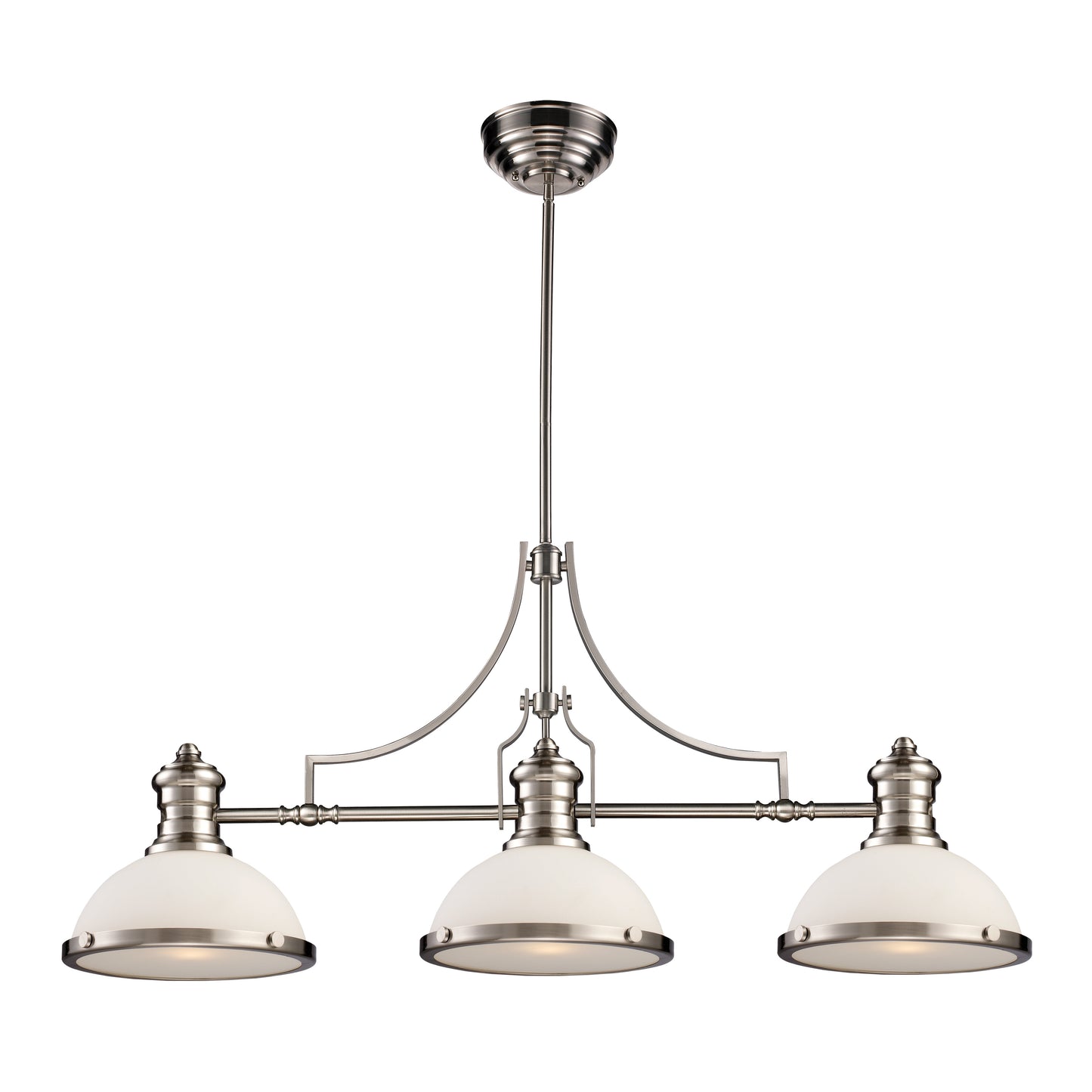 ELK SHOWROOM 66225-3 Chadwick 47'' Wide 3-Light Linear Chandelier - Satin Nickel