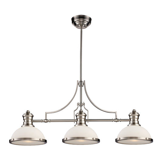 ELK SHOWROOM 66225-3 Chadwick 47'' Wide 3-Light Linear Chandelier - Satin Nickel