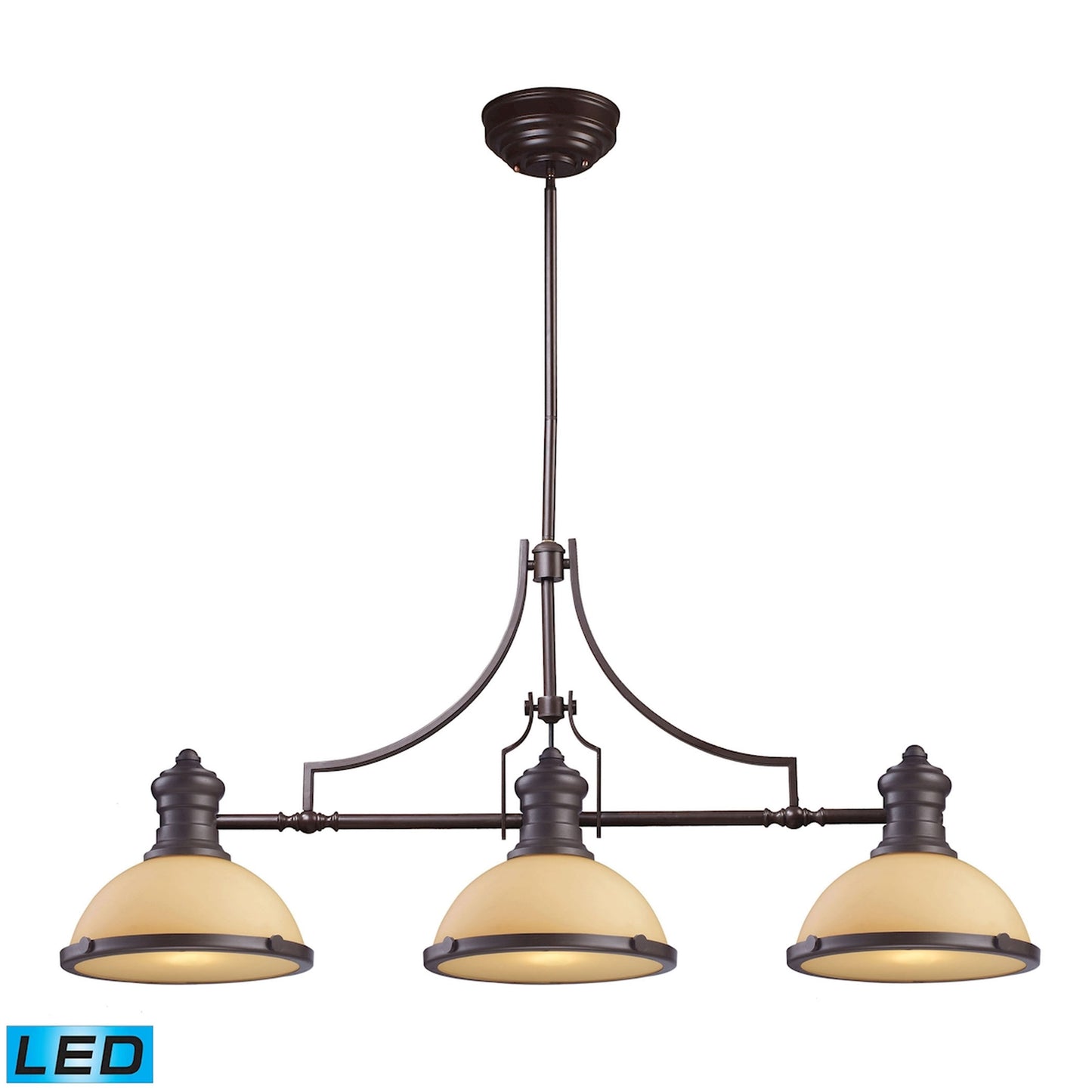 ELK SHOWROOM 66235-3-LED Chadwick 47'' Wide 3-Light Linear Chandelier - Oiled Bronze