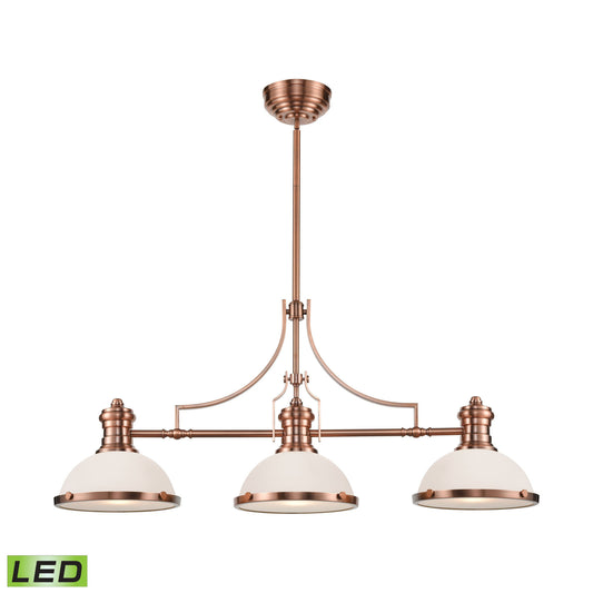 ELK SHOWROOM 66245-3-LED Chadwick 47'' Wide 3-Light Linear Chandelier - Antique Copper