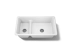 KOHLER K-6625-0 Iron/Tones Smart Divide 33" Top-/Undermount Double-Bowl Kitchen Sink - White