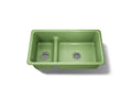 KOHLER K-6625-34 Iron/Tones Smart Divide 33" Top-/Undermount Double-Bowl Kitchen Sink - Fresh Green