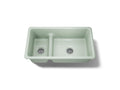 KOHLER K-6625-42 Iron/Tones Smart Divide 33" Top-/Undermount Double-Bowl Kitchen Sink - Aspen Green
