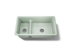 KOHLER K-6625-42 Iron/Tones Smart Divide 33" Top-/Undermount Double-Bowl Kitchen Sink - Aspen Green