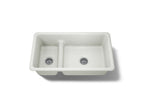 KOHLER K-6625-NY Iron/Tones Smart Divide 33" Top-/Undermount Double-Bowl Kitchen Sink - Dune