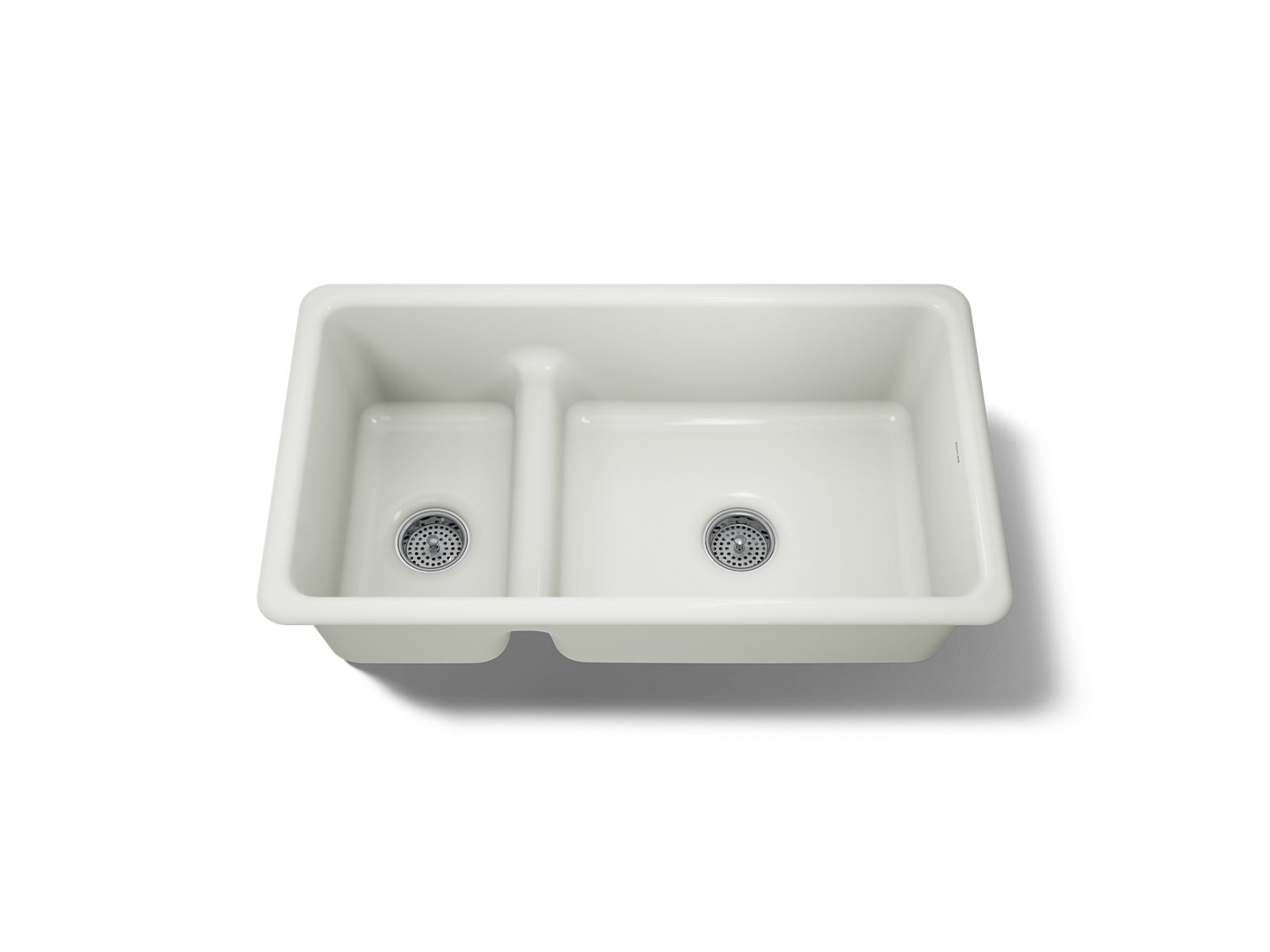 KOHLER K-6625-NY Iron/Tones Smart Divide 33" Top-/Undermount Double-Bowl Kitchen Sink - Dune