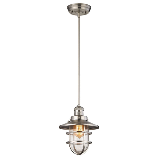 ELK SHOWROOM 66354/1 Seaport 8'' Wide 1-Light Mini Pendant - Satin Nickel