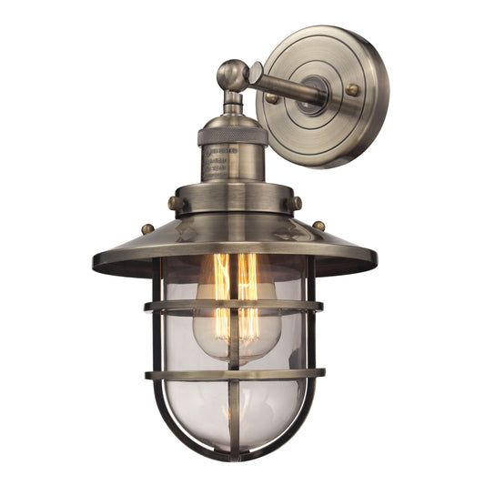 ELK SHOWROOM 66376/1 Seaport 13'' High 1-Light Sconce - Antique Brass