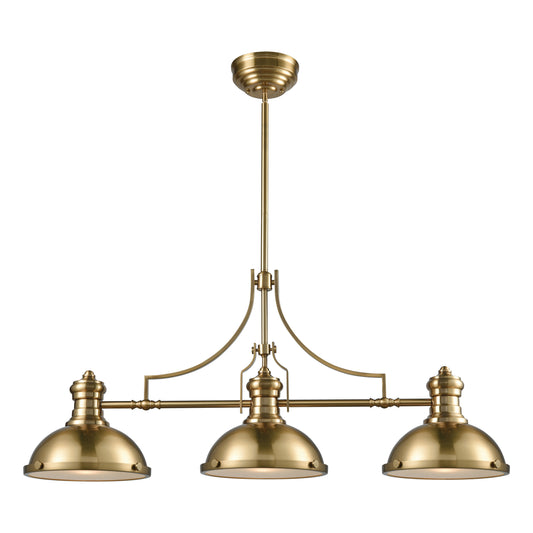 ELK SHOWROOM 66595-3 Chadwick 47'' Wide 3-Light Linear Chandelier - Satin Brass