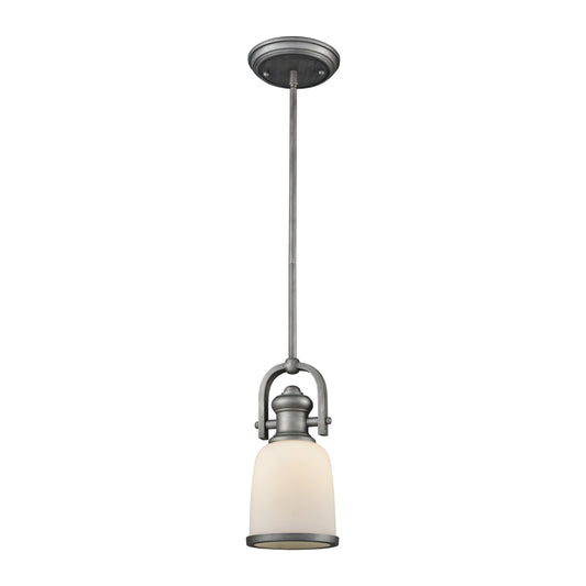 ELK SHOWROOM 66681-1 Brooksdale 5'' Wide 1-Light Mini Pendant - Weathered Zinc