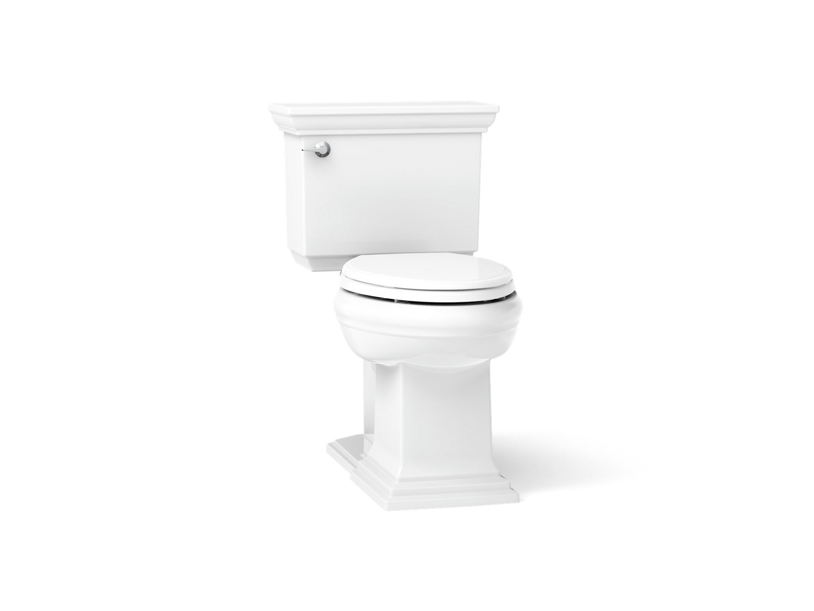 KOHLER K-36669-0 Memoirs Stately Continuousclean St Two-Piece Elongated Toilet With Concealed Trapway, 1.28 Gpf - White