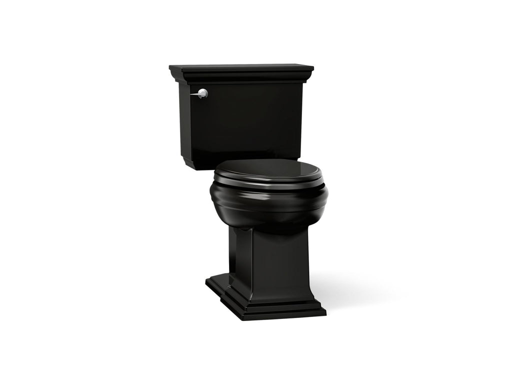 KOHLER K-6669-7 Memoirs Stately Two-Piece Elongated Toilet With Concealed Trapway, 1.28 Gpf - Black Black