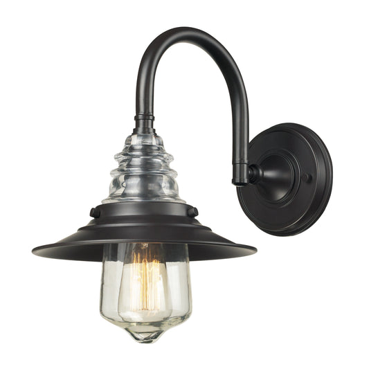 ELK SHOWROOM 66812-1 Insulator Glass 14'' High 1-Light Sconce - Oiled Bronze