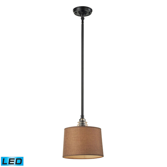 ELK SHOWROOM 66819-1-LED Insulator Glass 1-Light Pendant in Oiled Bronze - Includes LED Bulb