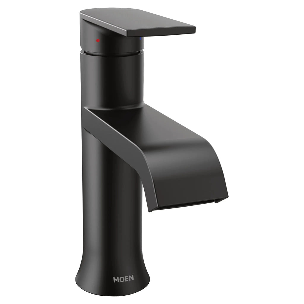 MOEN 6702BL Genta Lx One-Handle Bathroom Sink Faucet - Matte Black
