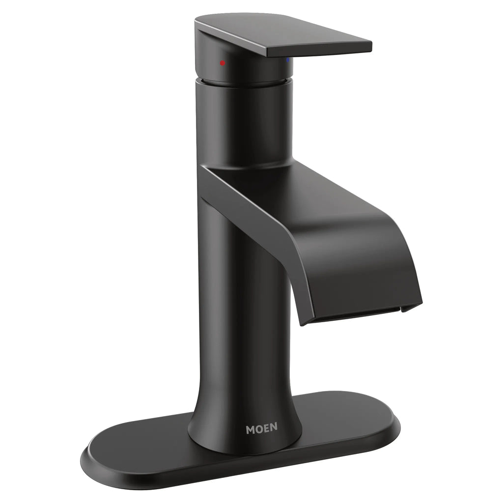 MOEN 6702BL Genta Lx One-Handle Bathroom Sink Faucet - Matte Black