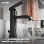 MOEN 6706BL Genta Lx One-Handle Bathroom Sink Faucet - Matte Black