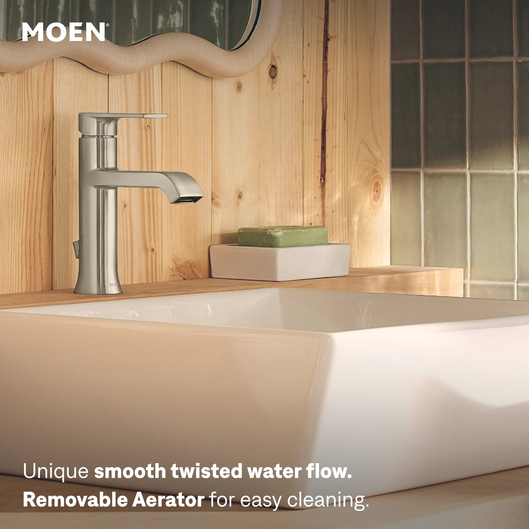 MOEN 6706BN Genta Lx One-Handle Bathroom Sink Faucet - Brushed Nickel
