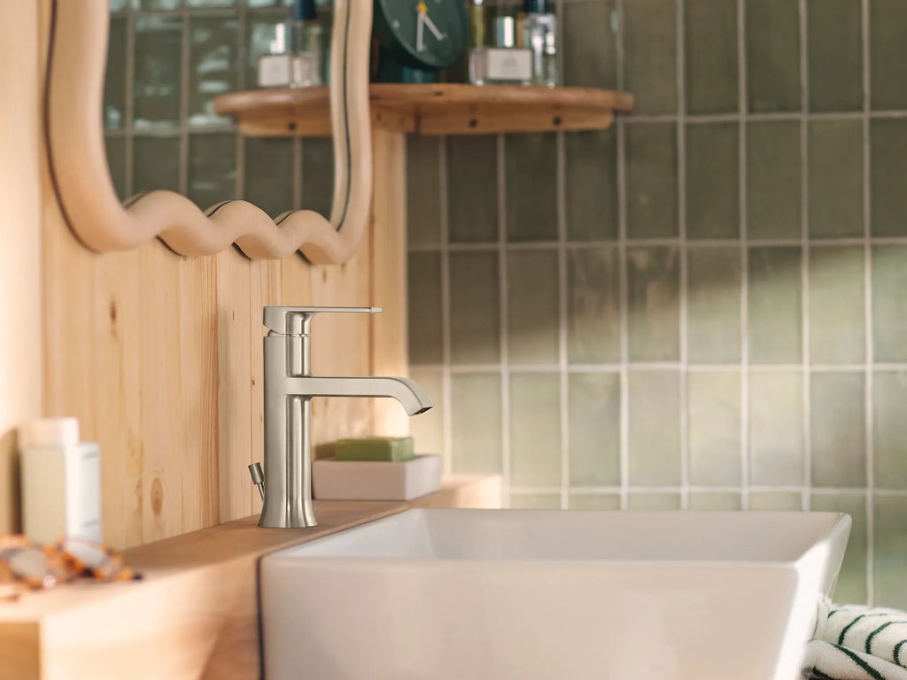 MOEN 6706BN Genta Lx One-Handle Bathroom Sink Faucet - Brushed Nickel