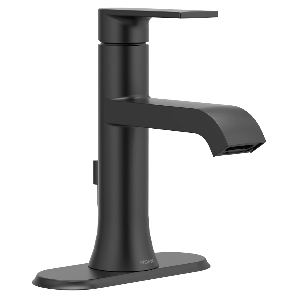 MOEN 6706BL Genta Lx One-Handle Bathroom Sink Faucet - Matte Black