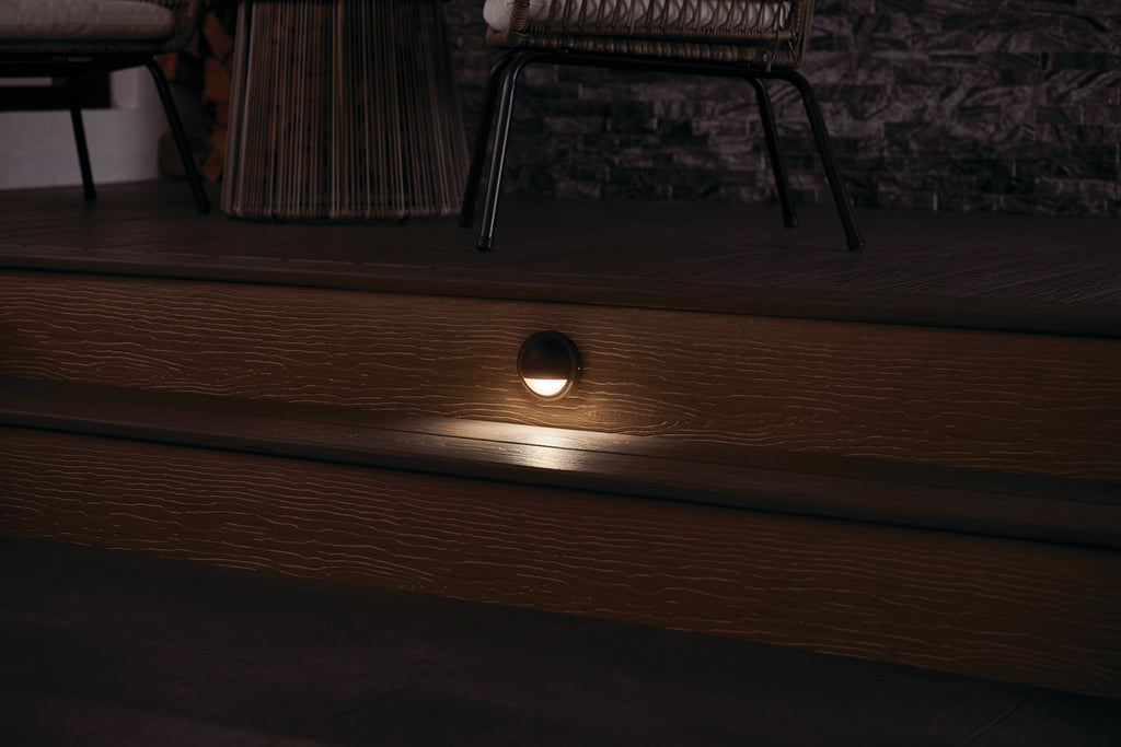 KICHLER 15764AZT27R 12V Led 2700K Half Moon Deck Light Textured Architectural Bronze