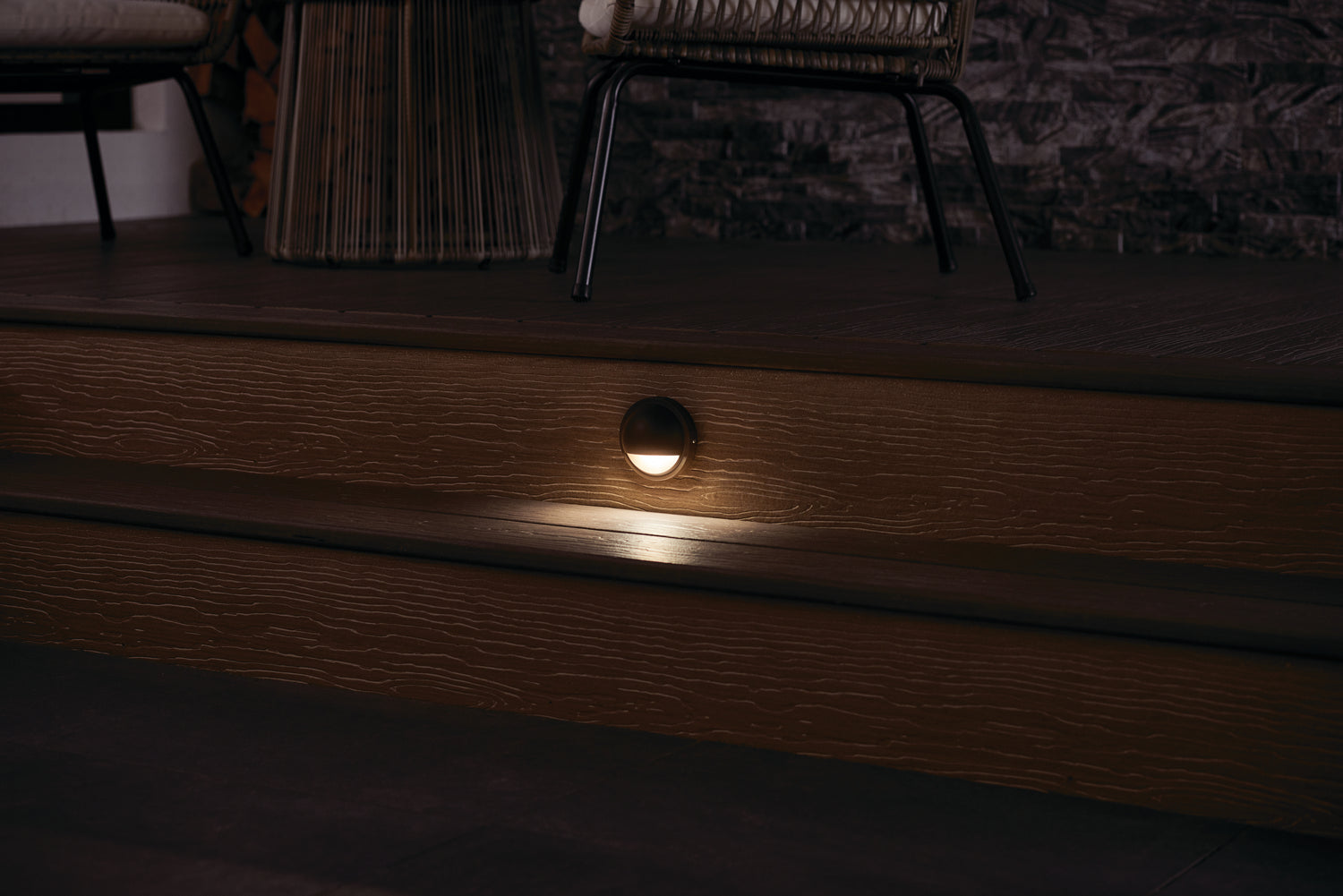 KICHLER 15764AZT27R 12V Led 2700K Half Moon Deck Light Textured Architectural Bronze