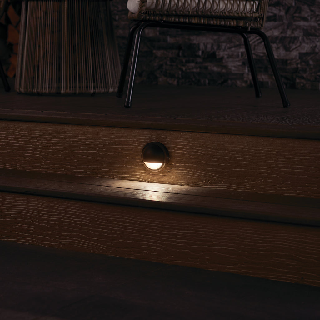KICHLER 15764AZT27R 12V Led 2700K Half Moon Deck Light Textured Architectural Bronze