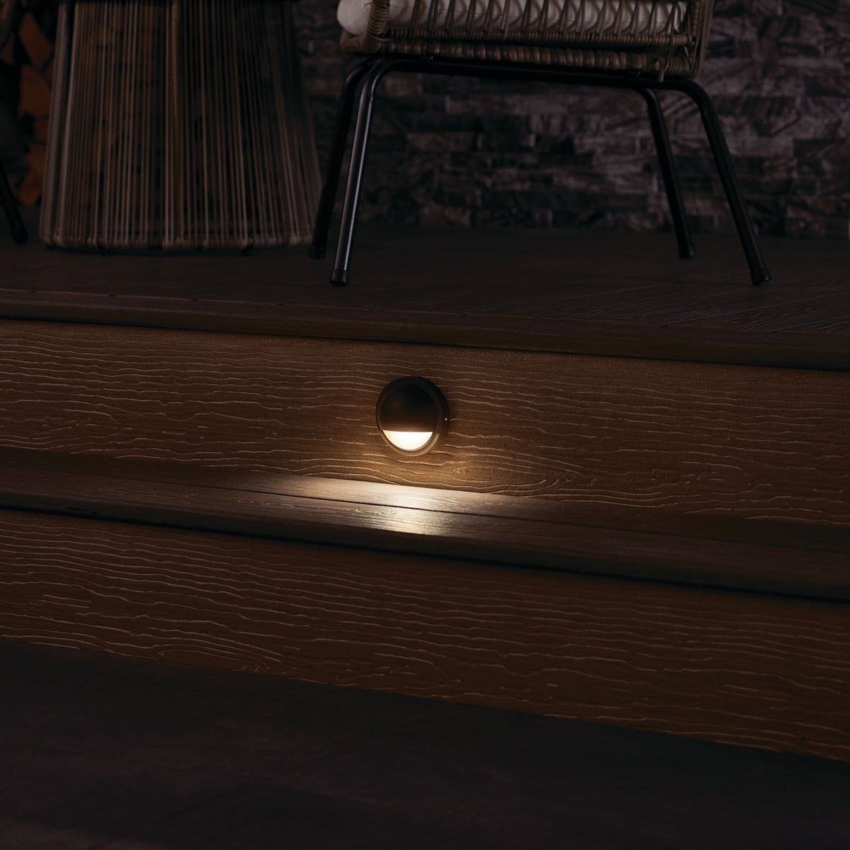 KICHLER 15764AZT27R 12V Led 2700K Half Moon Deck Light Textured Architectural Bronze