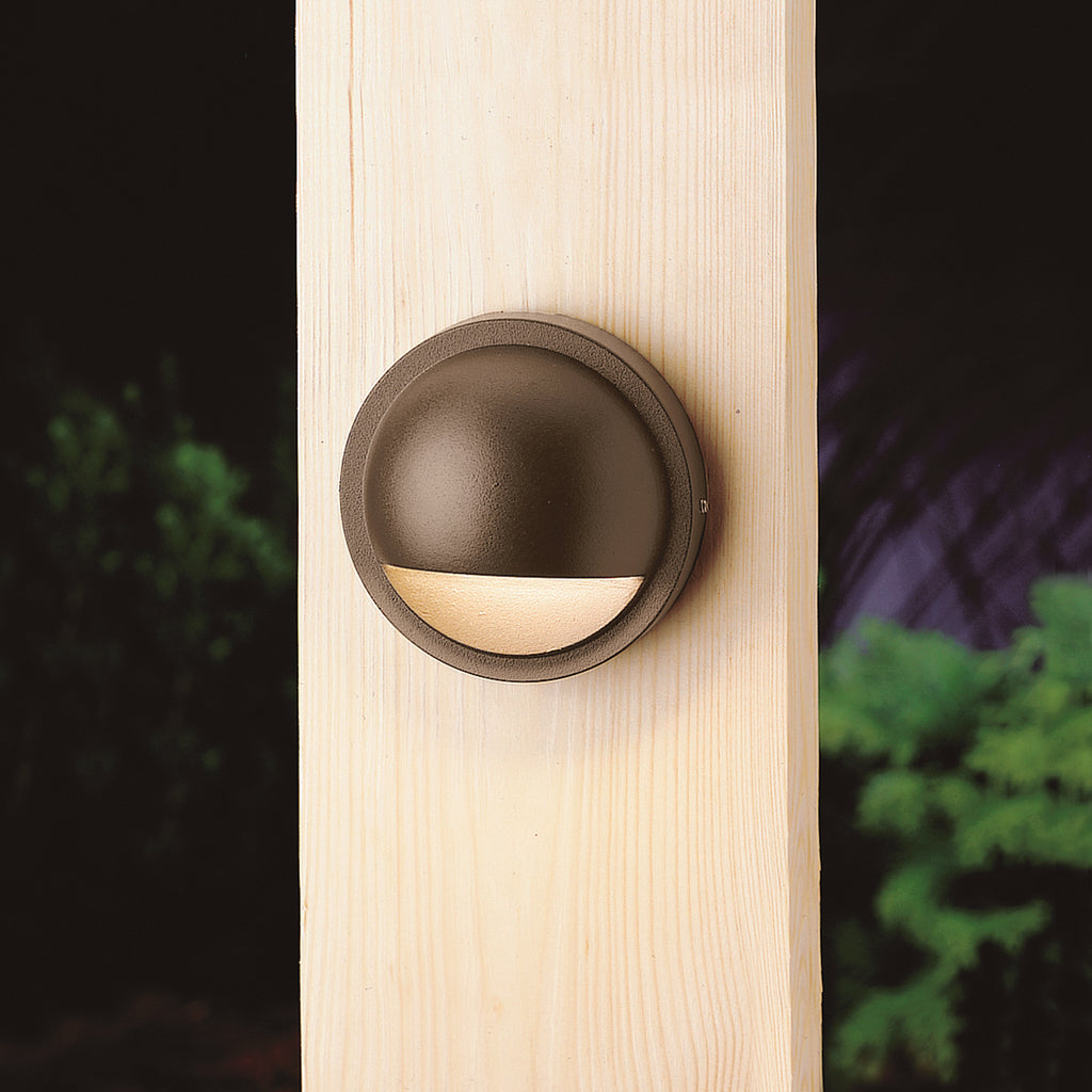 KICHLER 15764AZT27R 12V Led 2700K Half Moon Deck Light Textured Architectural Bronze
