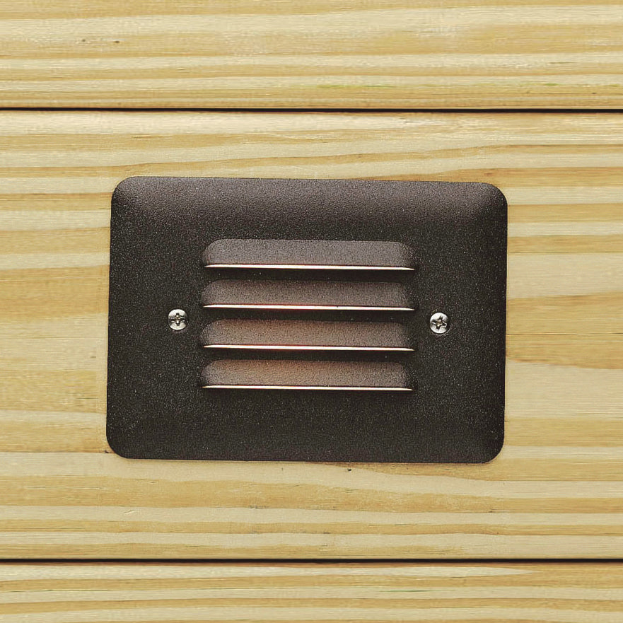 KICHLER 15782AZT30R 3000K Louvered Led Mini Step Light In Textured Architectural Bronze
