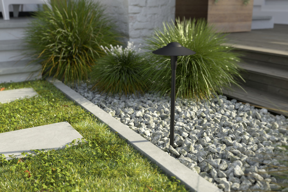 KICHLER 15810BKT30R 8" Dome 3000K Led Path Light Textured Black