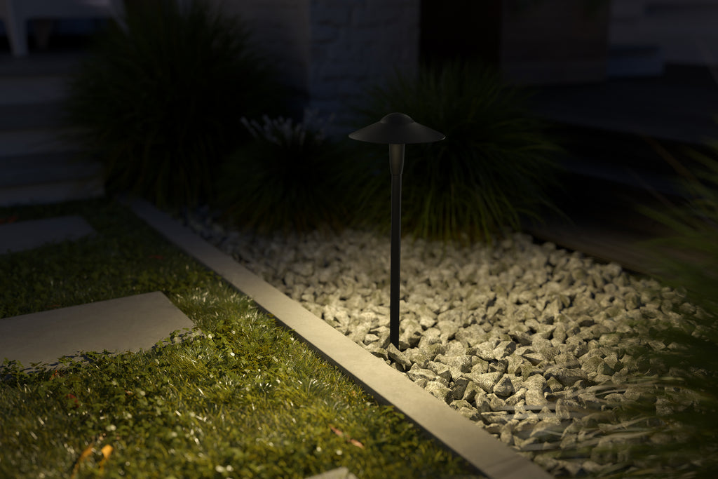 KICHLER 15810BKT30R 8" Dome 3000K Led Path Light Textured Black