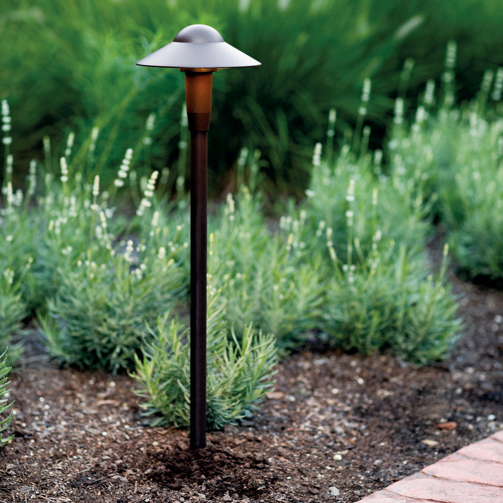 KICHLER 15870AZT27R 6" Dome 2700K Led Path Light Textured Architectural Bronze