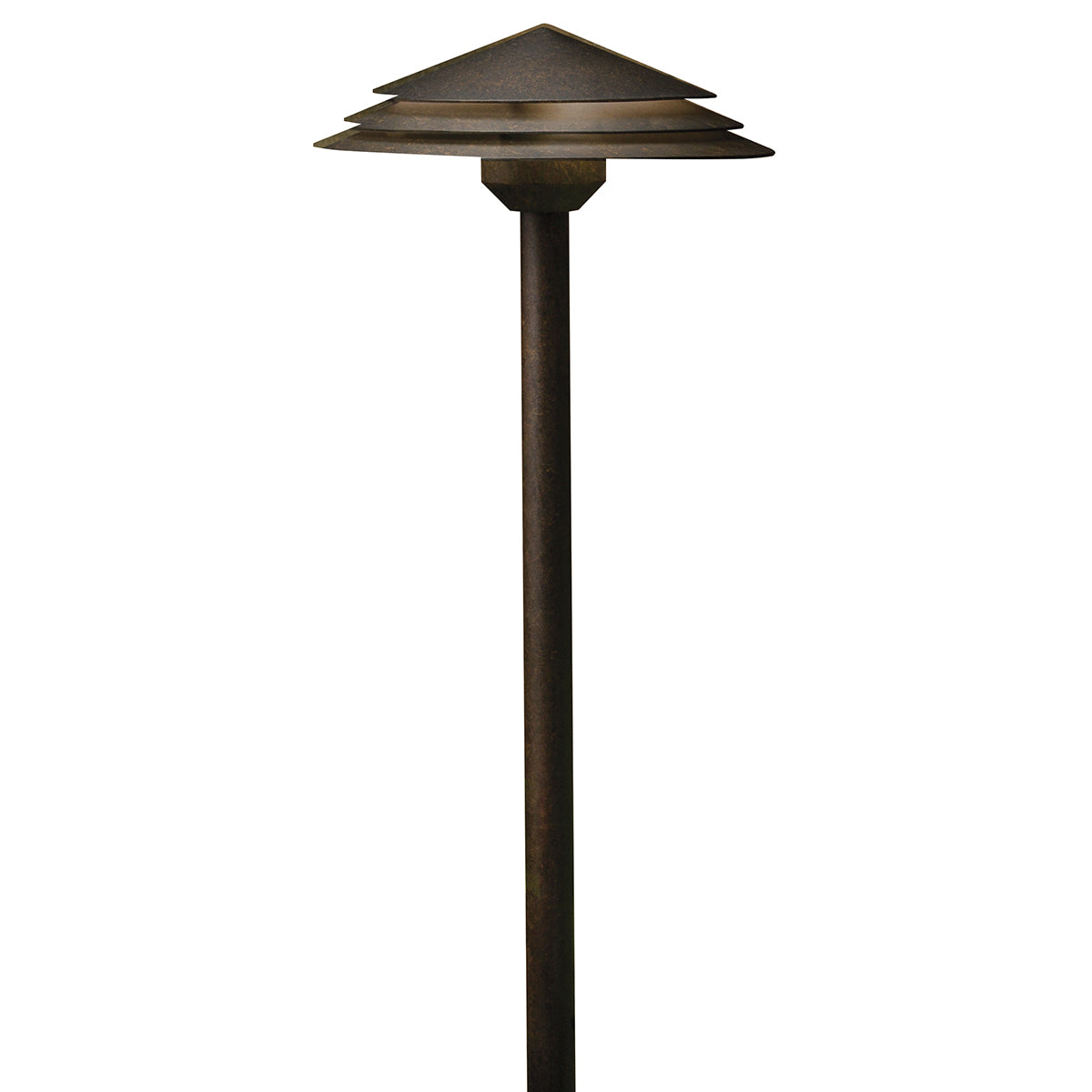 KICHLER 16124AGZ27 Round Tiered 2700K Led Path Light Aged Bronze