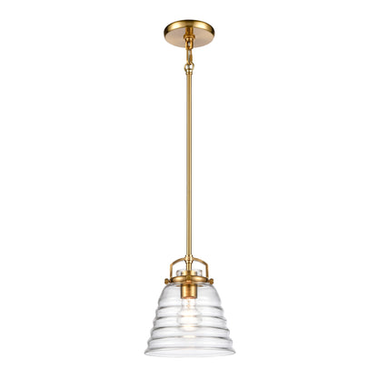 ELK SHOWROOM 67885/1 Current 8'' Wide 1-Light Pendant - Satin Brass