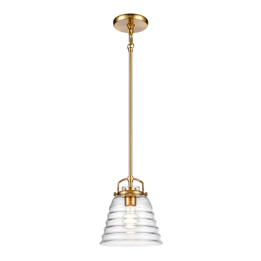 ELK SHOWROOM 67885/1 Current 8'' Wide 1-Light Pendant - Satin Brass