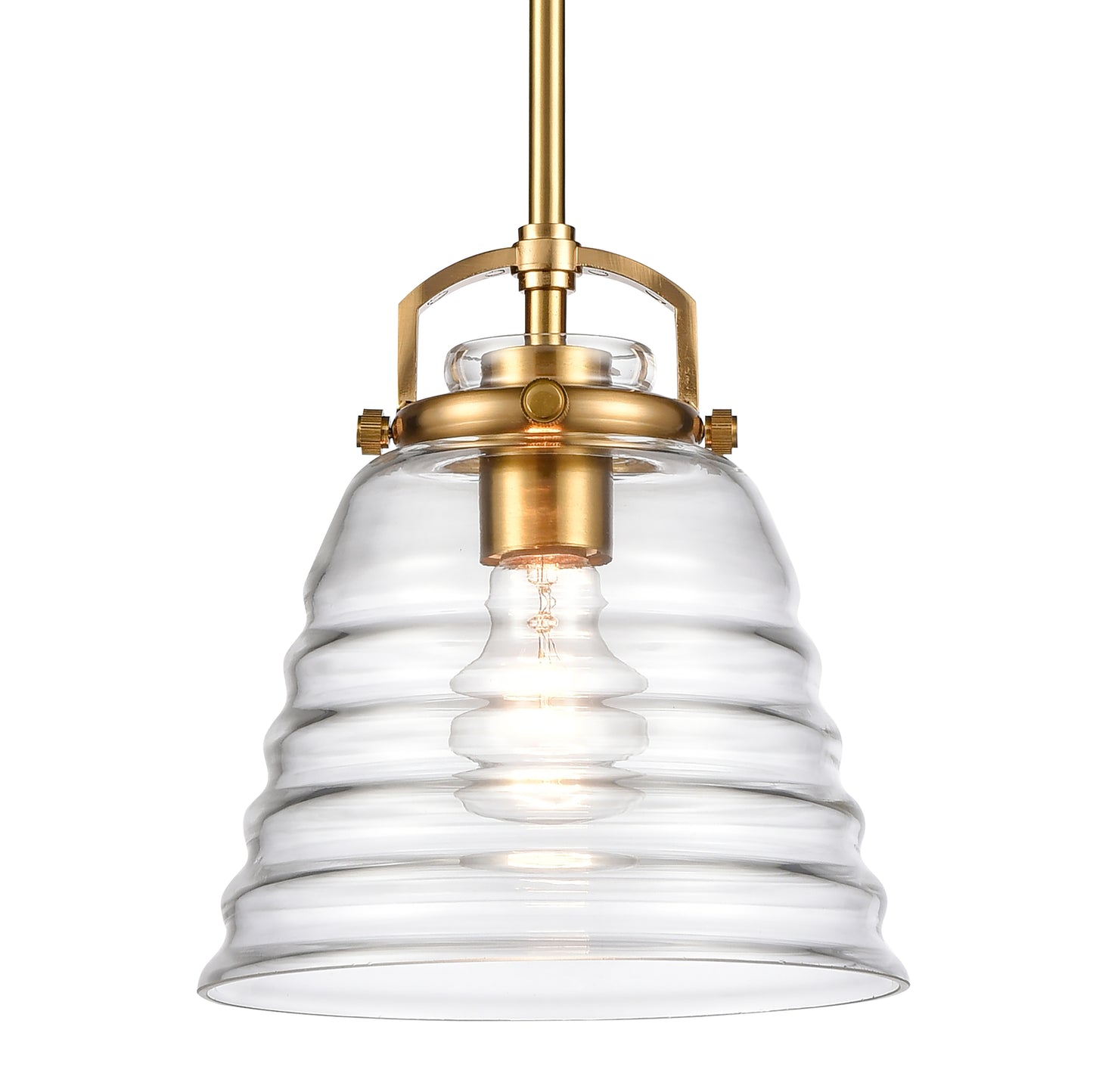 ELK SHOWROOM 67885/1 Current 8'' Wide 1-Light Pendant - Satin Brass