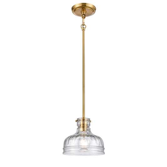 ELK SHOWROOM 67925/1 Orinoco 8'' Wide 1-Light Mini Pendant - Satin Brass