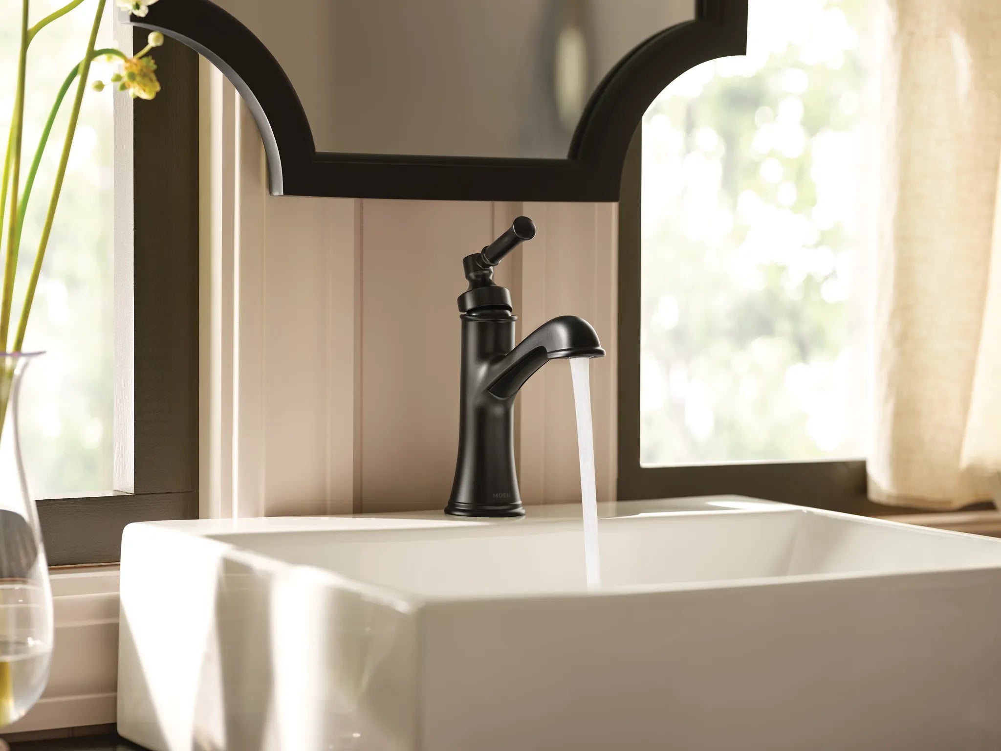 MOEN 6803BL Dartmoor One-Handle Bathroom Sink Faucet - Matte Black