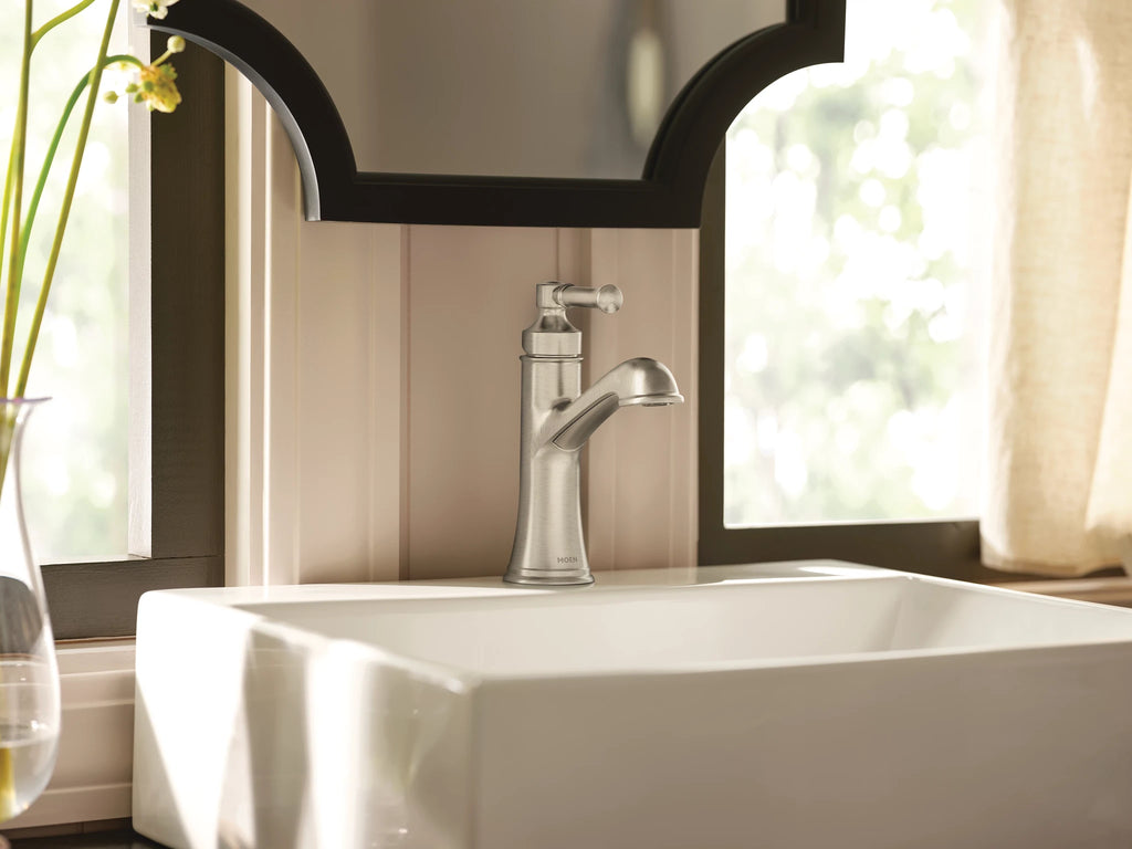 MOEN 6803BN Dartmoor One-Handle Bathroom Sink Faucet - Brushed Nickel