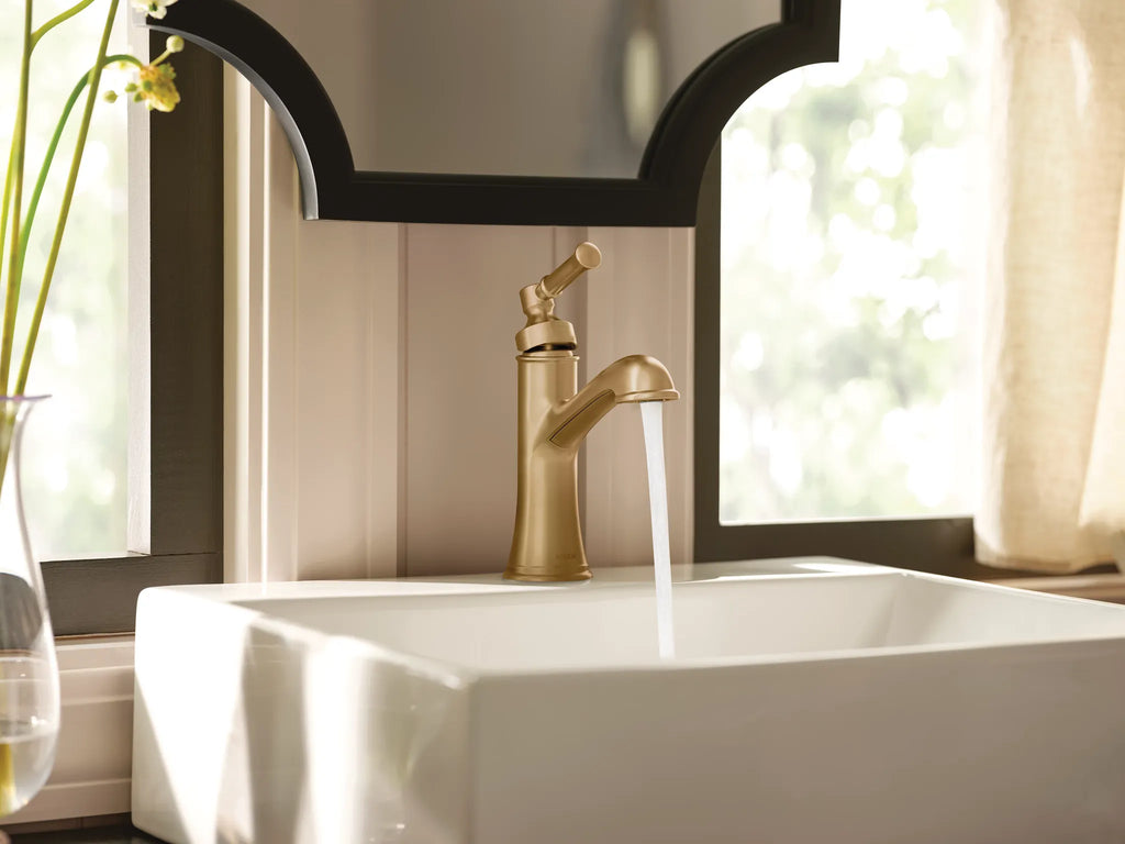 MOEN 6803BZG Dartmoor One-Handle Bathroom Sink Faucet - Bronzed Gold