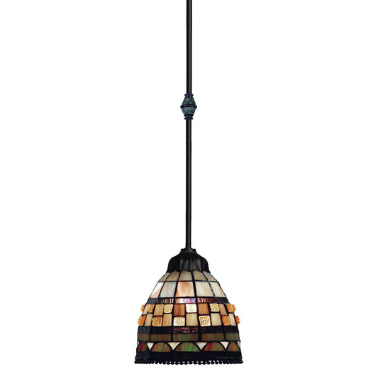 ELK SHOWROOM 683-CB Jewelstone 6'' Wide 1-Light Mini Pendant - Classic Bronze