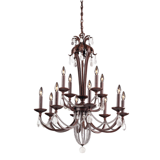 ELK SHOWROOM 6874/8+4 Chateau 12-Light Chandelier in Mahogany