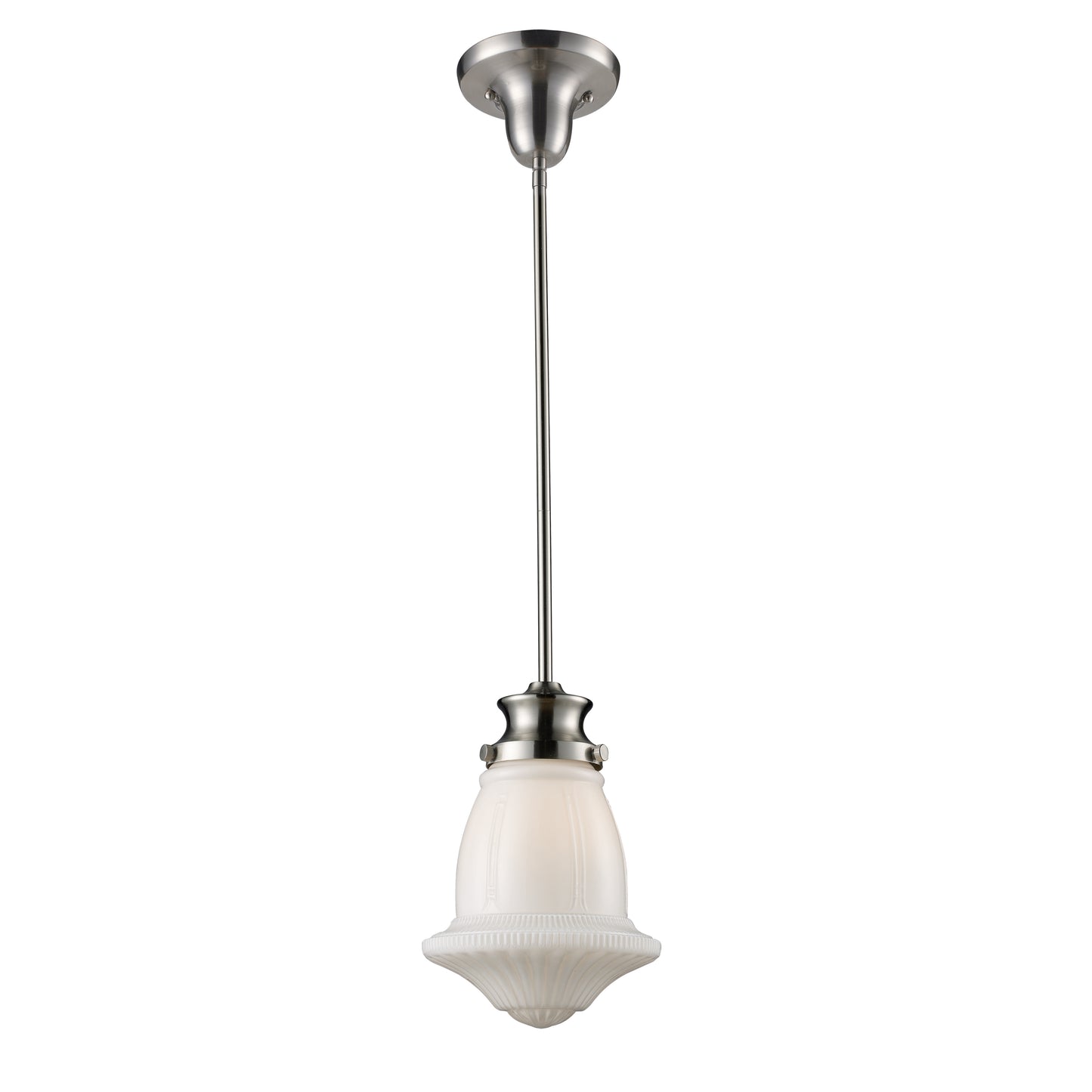 ELK SHOWROOM 69029-1 Schoolhouse 8'' Wide 1-Light Mini Pendant - Satin Nickel