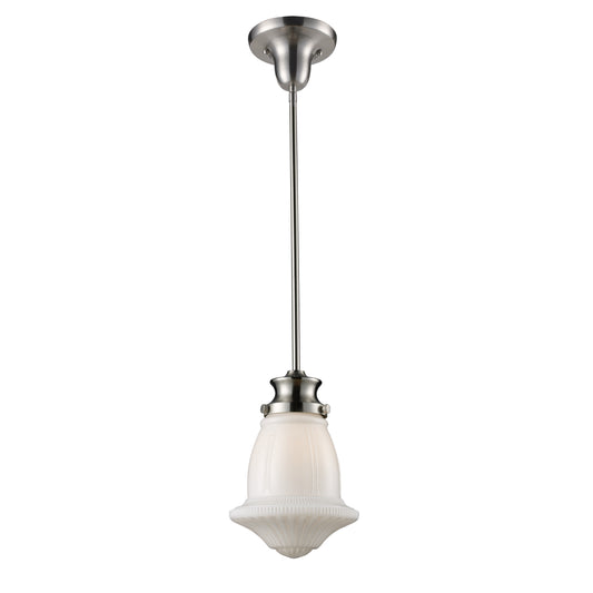 ELK SHOWROOM 69029-1 Schoolhouse 8'' Wide 1-Light Mini Pendant - Satin Nickel