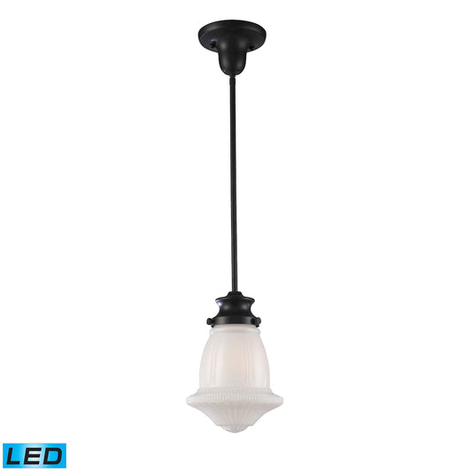 ELK SHOWROOM 69039-1-LED Schoolhouse 8'' Wide 1-Light Mini Pendant - Oiled Bronze