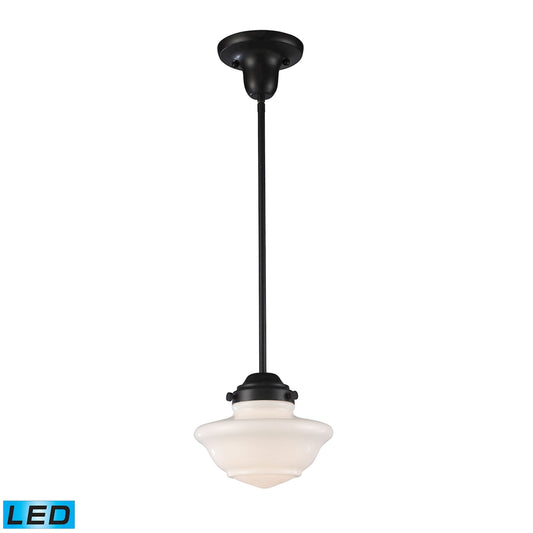 ELK SHOWROOM 69052-1-LED Schoolhouse 8'' Wide 1-Light Mini Pendant - Oiled Bronze