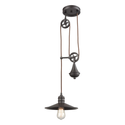 ELK SHOWROOM 69083/1 Spindle Wheel 10'' Wide 1-Light Mini Pendant - Oil Rubbed Bronze